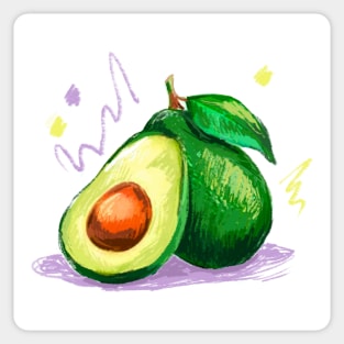 Avocado Hand Drawn Sticker